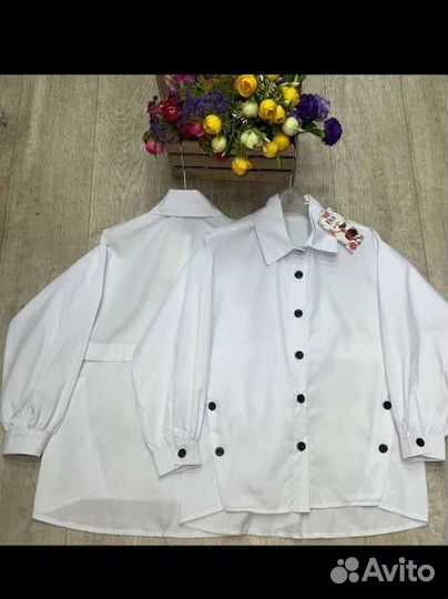 Блузки рубашки к школе на девочку 128-162
