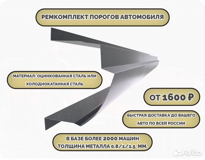 Ремкомплект порогов на автомобиль