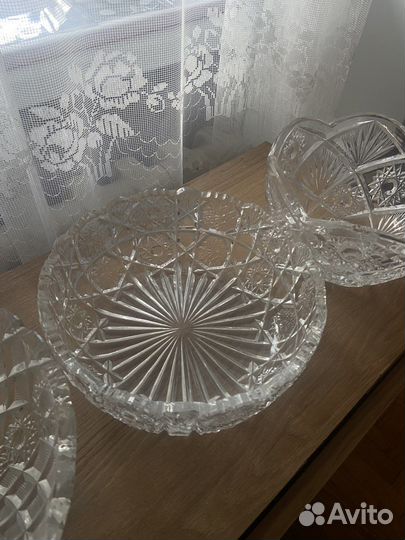 Хрусталь СССР, тарелки, салатник