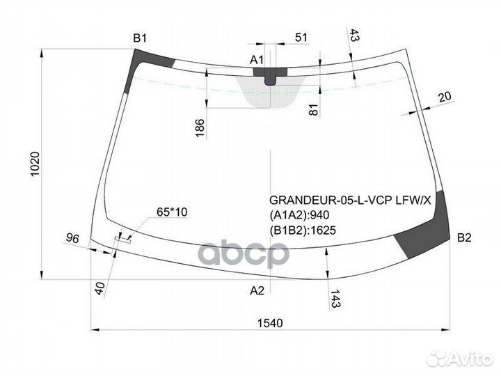 Стекло лобовое Hyundai Azera 05-11 / Grandeur 0