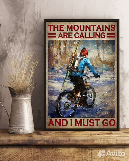 Постер #12-0036 Велосипеды в лесу и на шоссе