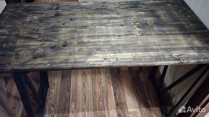 Стол лофт 120см (массив) металлические ножки