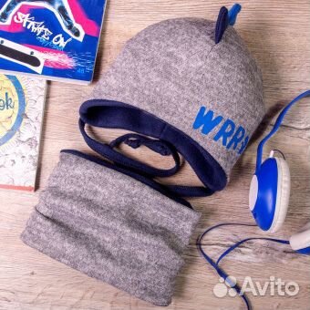 Новая шапка и снуд с флисом. 46-48 см