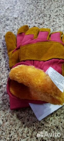 Перчатки спилковые утепленные