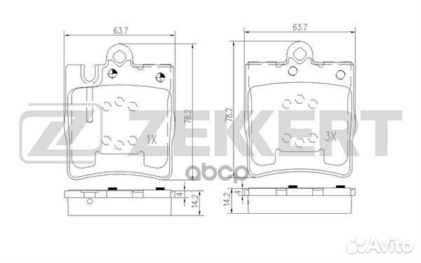 Колодки торм. диск. задн. MB C-Class (203) 00