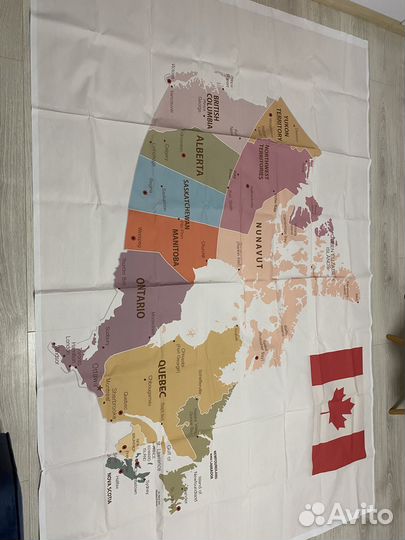 Карта Канады настенная