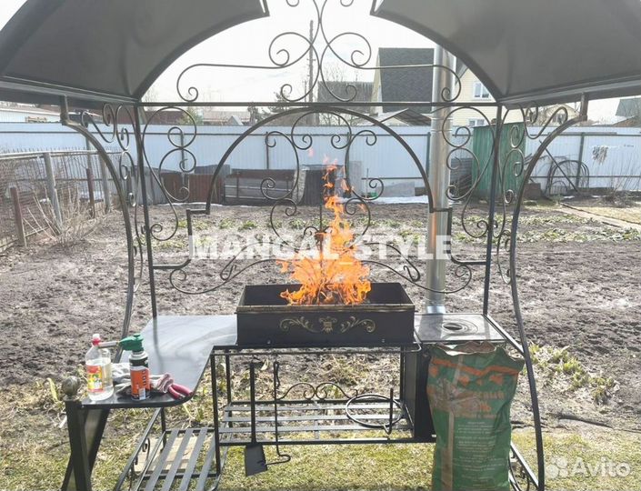 Мангал с крышей