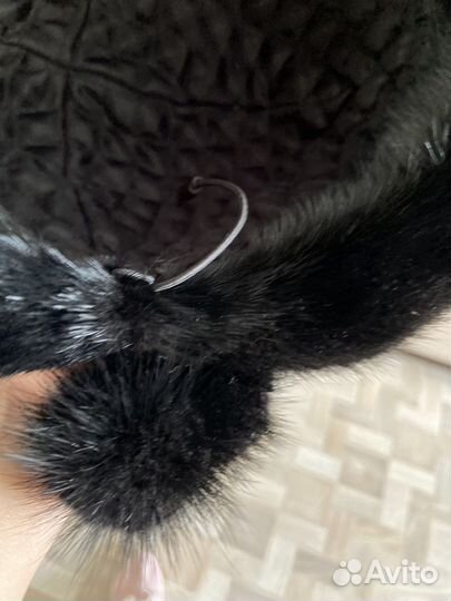 Шапка норковая черная