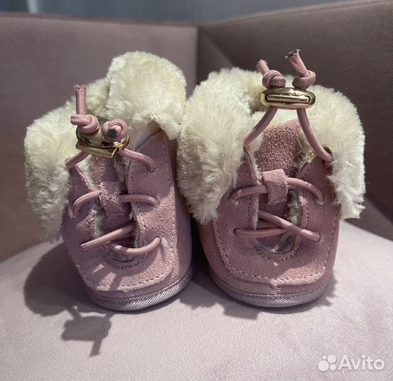 Меховые пинетки Senbodulun розовые