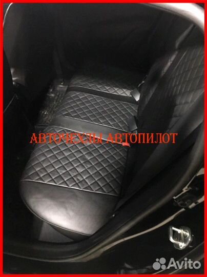 Чехлы Автопилот Kia Soul 2 из экокожи чёрные Ромб