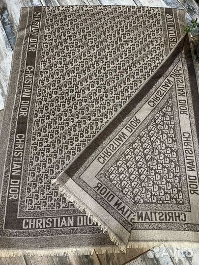 Палантин шарф кашемировый Dior коричневый