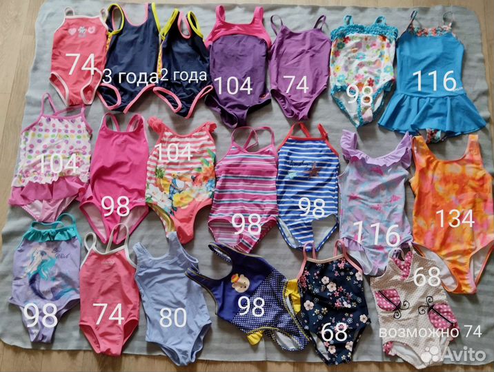 Купальники для девочек 68-140