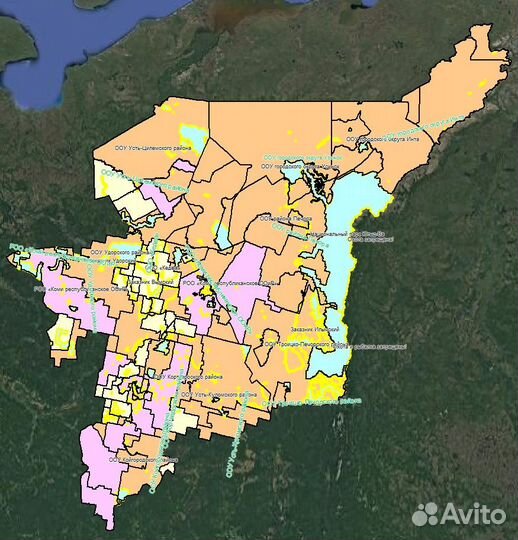 Карта охотничьих угодий Коми