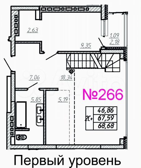 3-к. квартира, 68,7 м², 26/27 эт.