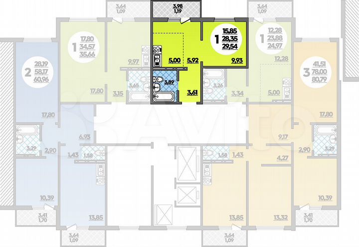 Квартира-студия, 29,5 м², 13/16 эт.