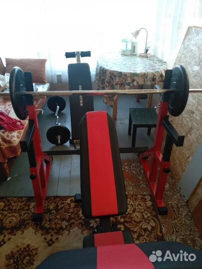 Скамья для жима и стойки,для пресса, штанги гантел