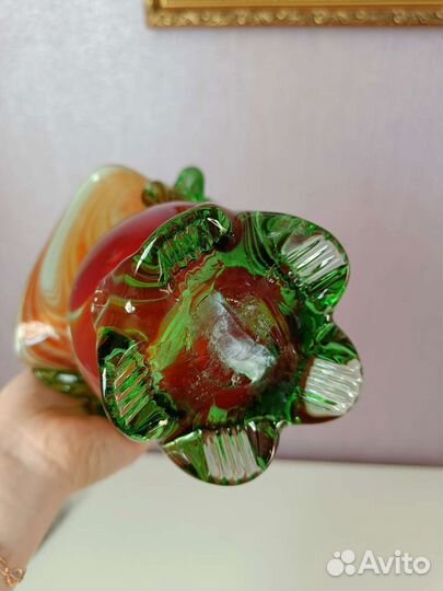 Ваза, конфетница, корзинка цветное стекло