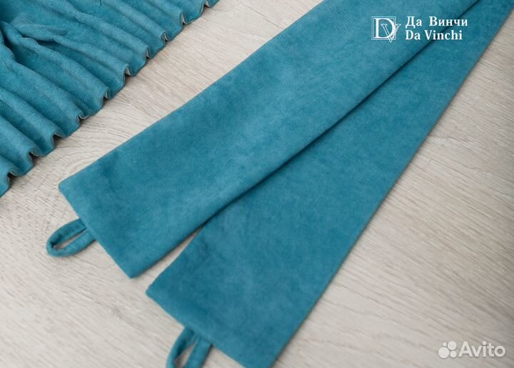 Шторы велюр-канвас с подхватами