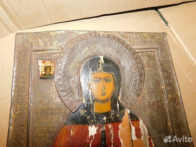 Антикварная,православная икона мученица Евдокия
