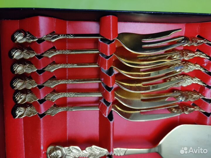 Набор к чаю, немецкий, на 6 персон,новый,под золот