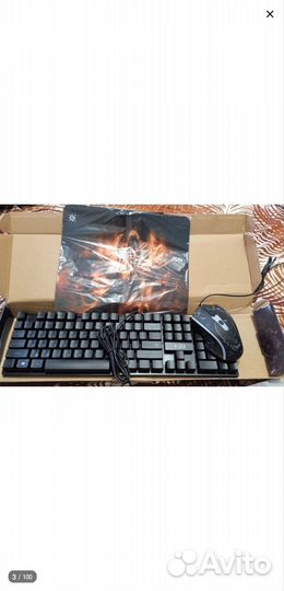 Игровой набор 3в1 клавиатуры+мышка+коврик