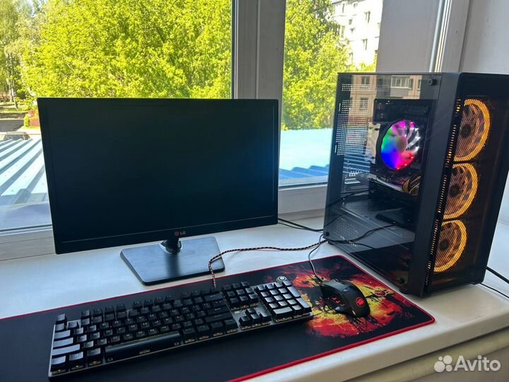 Комп для игр:Lg 22д/i7 10700/16gb ddr4/rx580 8gb
