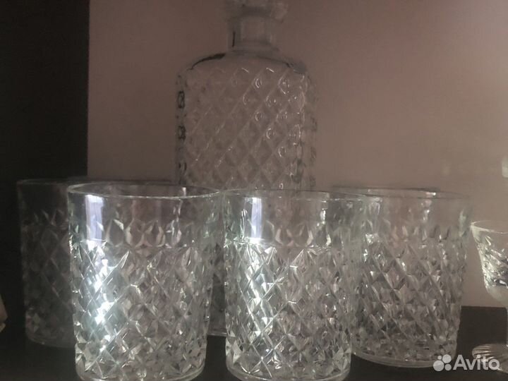 Хрустальный набор. Штоф и 6 стаканов