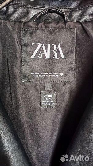 Кожаная куртка косуха zara(оверсайз )