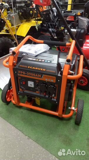 Генератор бензиновый Carver PPG-3900AM 2x16А/220В
