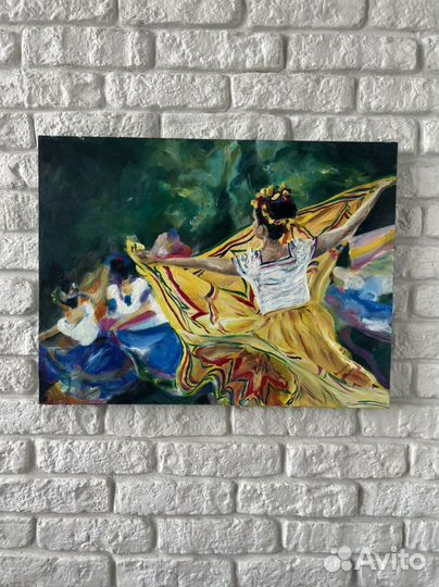 Картина холст/маслом Мексиканский танец 60х45 см