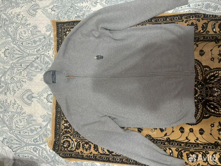 Polo ralph lauren зип худи серая