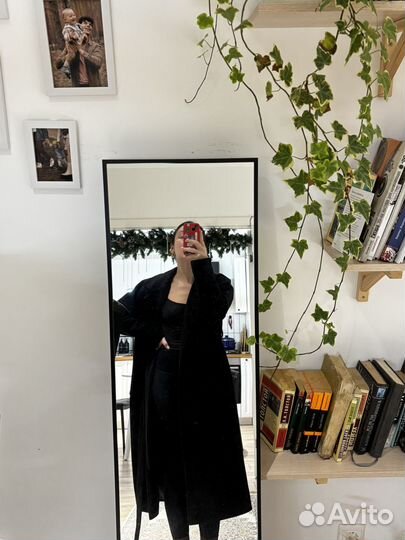 Пальто черное теплое