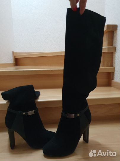 Сапоги женские еврозима натуральная замша 37 р