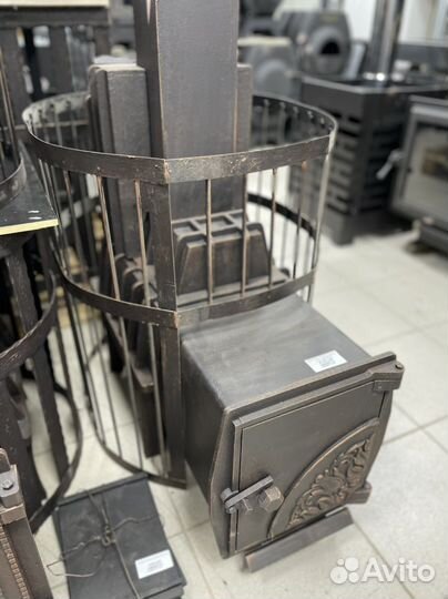 Печь банная из чугунна(цельнолитой корпус)