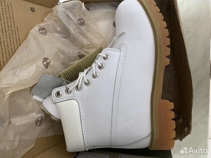 Timberland ботинки женские зимние США (белые)