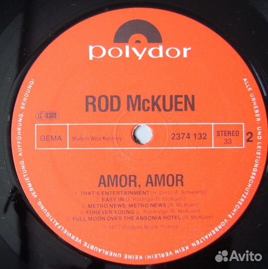 Amor, amor - slide. easy IN./ ROD Mc kuen / 77 ger