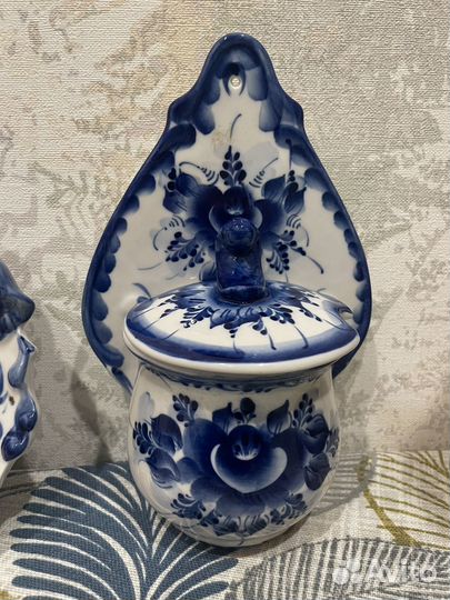 Гжель Шкатулка часы солонка