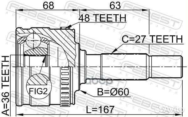 ШРУС 1610-802A48 1610-802A48 Febest