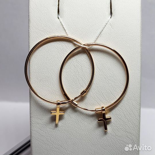 Золотые серьги кольца конго 585 пробы 2,3