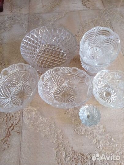 Вазы хрустальные рюмки