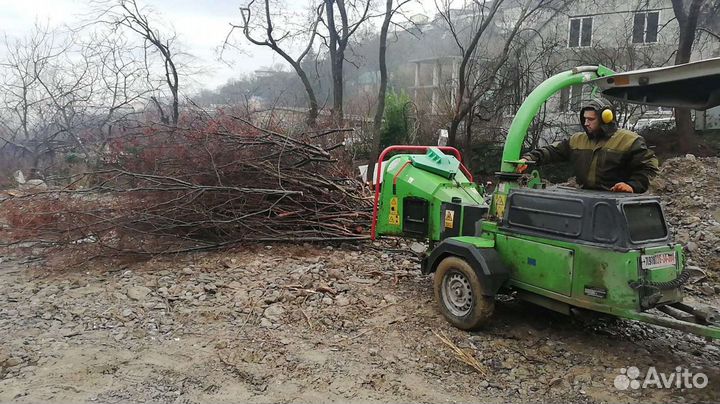 Измельчитель веток+ 2 работника