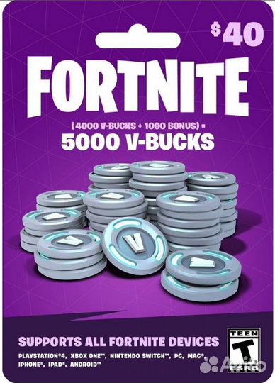 V Bucks 1000/2800/5000/13500 Вбаксы Fortnite