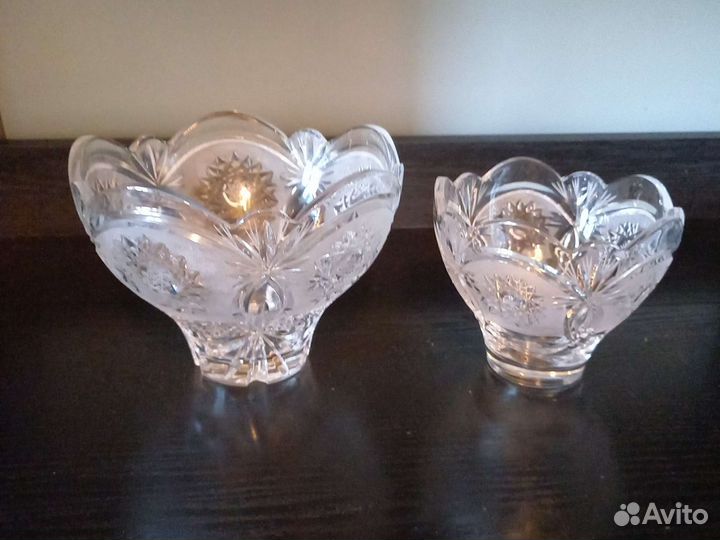 Пара салатников хрустальных