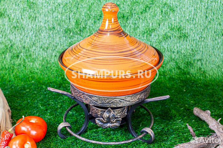 Марокканский тажин Алый закат на подставке Кебаб