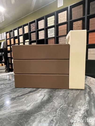 Керамический кирпич коричневый рустик Керма