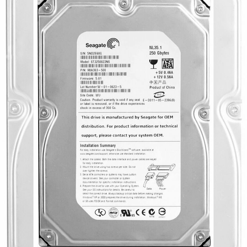 [ST3250823NS] Жесткий Диск Seagate 250gb Sata3,5" St3250823ns