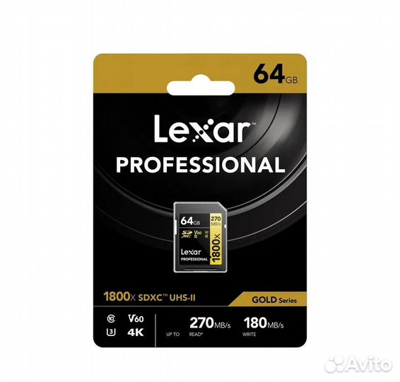 Карта памяти lexar 1800x sdxc UHS-II gold (R280 W2