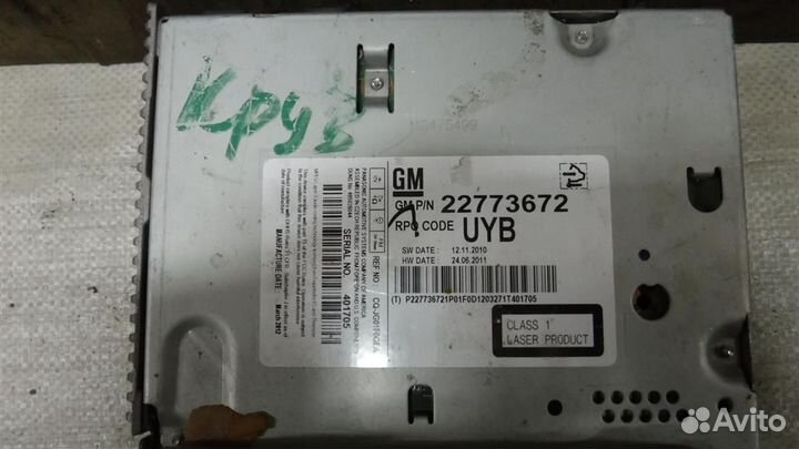 Магнитола Chevrolet Cruze 2009-2016