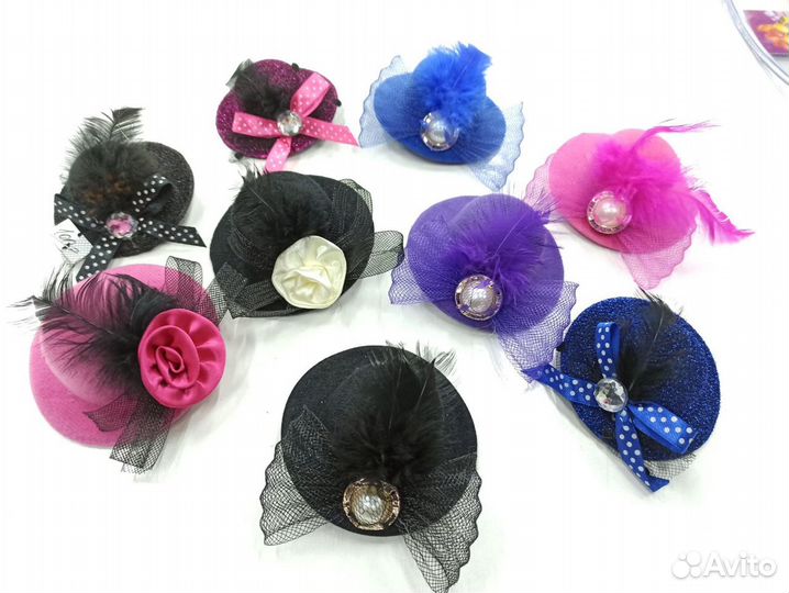 Шляпки мини на зажимах и ободках