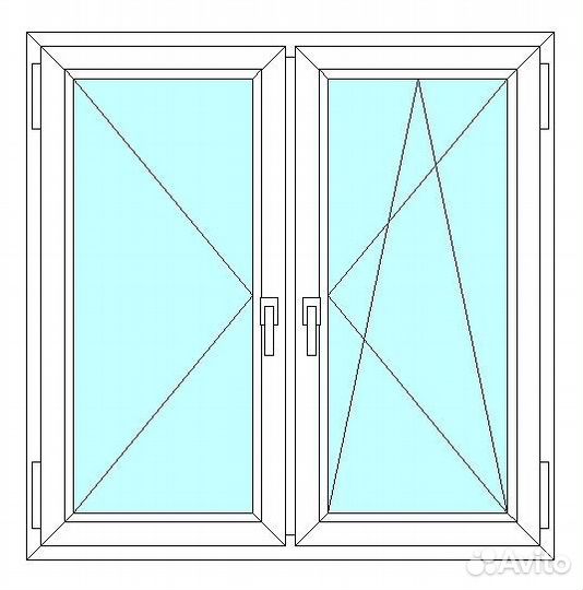 Окно veka WHS60, 2 ств., 2-кам. с/п, 1900x1200